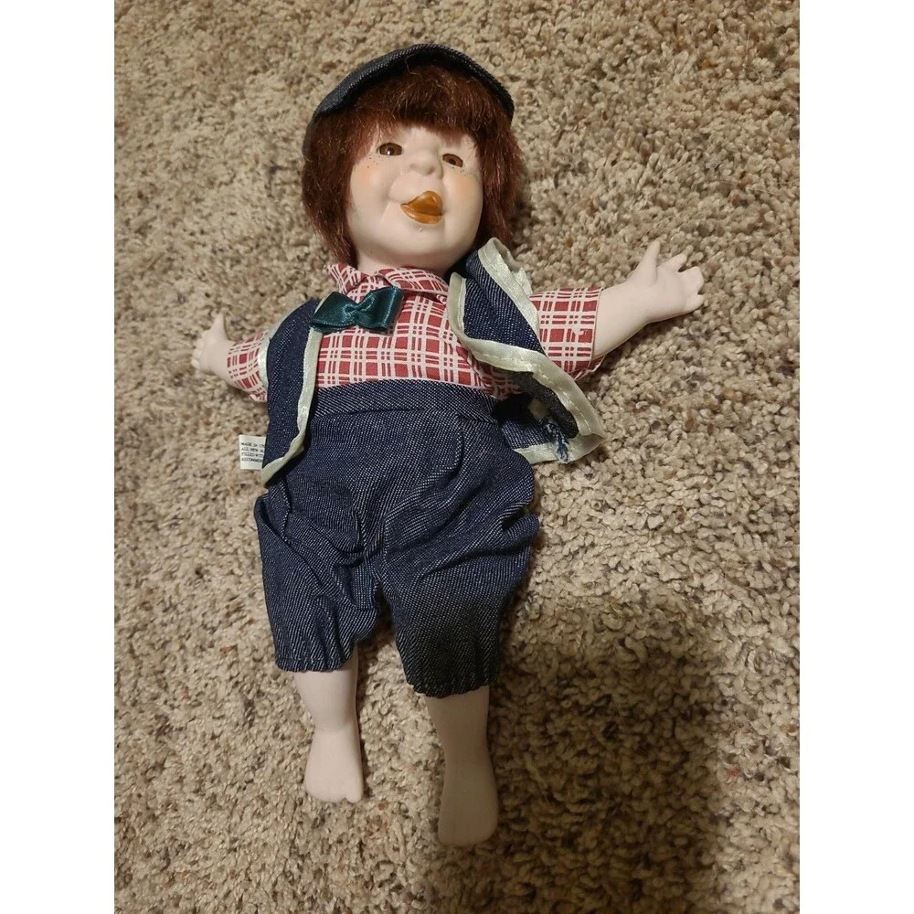 Porcelain Face Vintage Boy Doll/Shelf Sitter